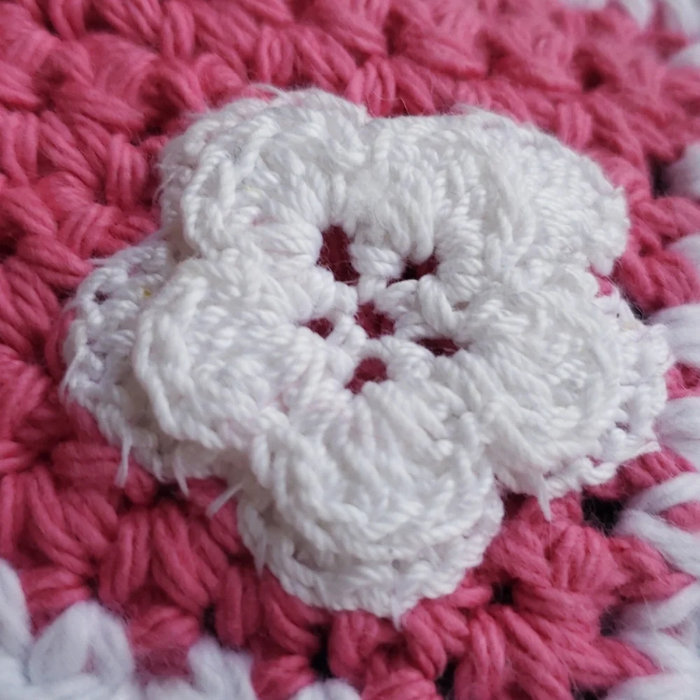 Handmade Crocheted Fancy Kitchen Sponge-Pink - Picture 3 of 7